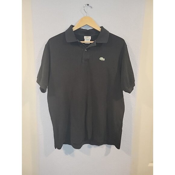 Lacoste Mens Black Polo Shirt Short Sleeve Size 7 - Picture 1 of 6